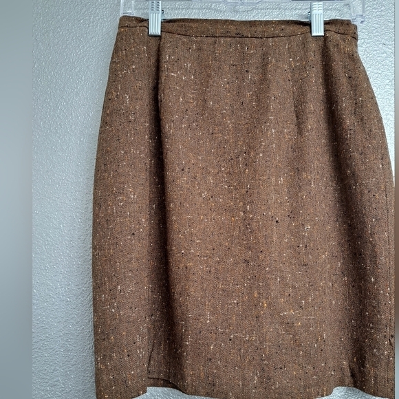 Paul Harris Design Brown Textured Wool Blend Midi Skirt  Size 8 - Picture 1 of 4
